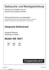 Kuppersbusch IKE 188-7 Gebrauchs- Und Montageanleitung