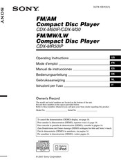 Sony CDX-M30 Bedienungsanleitung