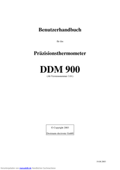 Dostmann Electronic DDM 900 Benutzerhandbuch