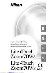 Nikon Lite Touch Zoom70Ws Bedienungsanleitung