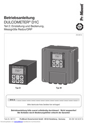 ProMinent DULCOMETER D1C Betriebsanleitung