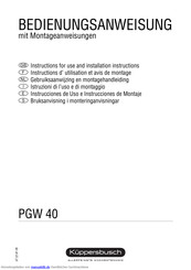 Küppersbusch PGW 40 Montageanweisung Und Bedienungsanweisung