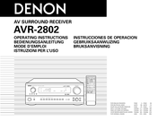 Denon AVR-2802 Bedienungsanleitung