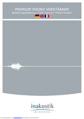 Inakustik PHONO PRE AMP Bedienungsanleitung