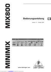 Behringer MINIMIX MIX800 Bedienungsanleitung