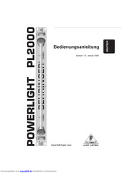 Behringer POWERLIGHT PL2000 Bedienungsanleitung