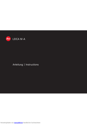 Leica M-A Anleitung