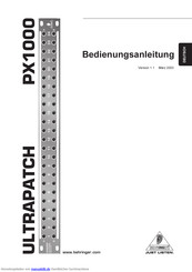 Behringer ULTRAPATCH  PX1000 Bedienungsanleitung