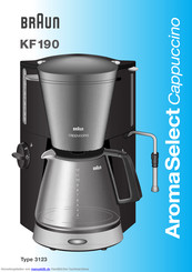 Braun AromaSelect Cappuccino kf 190 Gebrauchsanweisung