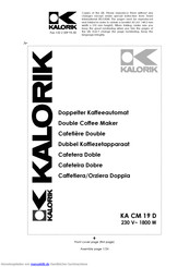 Kalorik KA CM 19 D Gebrauchsanleitung