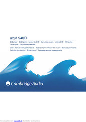 Cambridge audio azur 540d Benutzerhandbuch