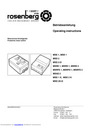 Rosenberg MSD 2K-D Betriebsanleitung