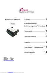 GEIGER ENGINEERING PI 300 Handbuch