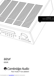 Cambridge Audio Azur 650R Bedienungsanleitung