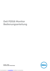 Dell P2016 Bedienungsanleitung