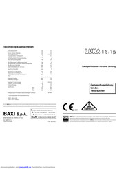 Baxi Luna 18.1p Gebrauchsanleitung