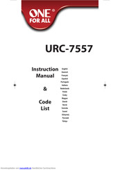 One for All URC-7557 Bedienungsanleitung