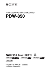 Sony PDW-850 Bedienungsanleitung