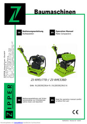 Zipper Maschinen ZI-RPE177D Bedienungsanleitung