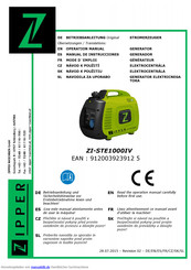 Zipper Maschinen ZI-STE1000IV Betriebsanleitung