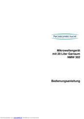 Nordmende NMW 302 Bedienungsanleitung