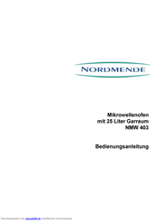 Nordmende NMW 403 Bedienungsanleitung