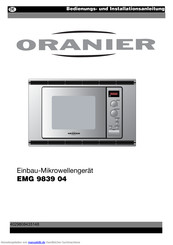 Oranier EMG 9839 04 Bedienungs- Und Installationsanleitung