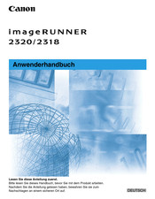 Canon imageRunner 2318 Anwenderhandbuch