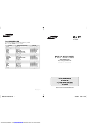 Samsung LE32R3 Bedienungsanleitung