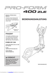 Pro-form 400 ZLE Bedienungsanleitung