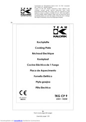 Kalorik TKG CP 9 Gebrauchsanleitung