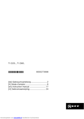 Neff T1.D20-Serie Gebrauchsanleitung