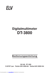 elv DT-3800 Bedienungsanleitung