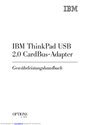 IBM ThinkPad USB 2.0 CardBus-Adapter Gewährleistungshandbuch