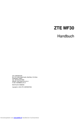 Zte ZTE MF30 Handbuch