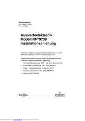 Emerson RFT9739 Installationsanleitung