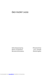 AEG ÖKO FAVORIT 54200 Benutzerinformation