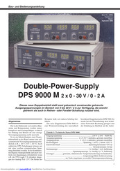 ELV Double-Power-Supply DPS 9000 Bau- Und Bedienungsanleitung