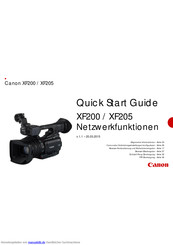 Canon XF200 Schnellstartanleitung