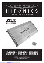 Hifionics ZEUS ZXi9002 Bedienungsanleitung