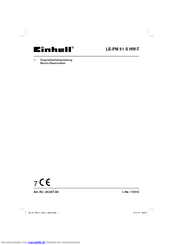 EINHELL LE-PM 51 S HW-T Originalbetriebsanleitung