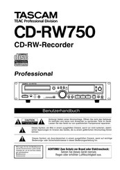 Tascam CD-RW750 Benutzerhandbuch