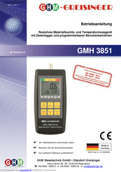 GHM Messtechnik GMH 3851 Betriebsanleitung