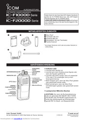Icom IC-F1000D Serie Kurzanleitung