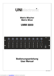 UNIELECTRONIC UMM 8800 Bedienungsanleitung