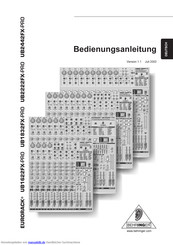 Behringer Eurorack UB1832FX-Pro Bedienungsanleitung