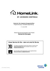 Johnson Controls HOMELINK Programmierungs- Bedienungsanleitung