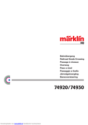 Marklin 74920 Bedienungsanleitung