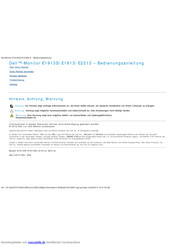 Dell E2213c Bedienungsanleitung