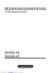 Küppersbusch GH505.4E Bedienungsanweisung Mit Montageanweisungen